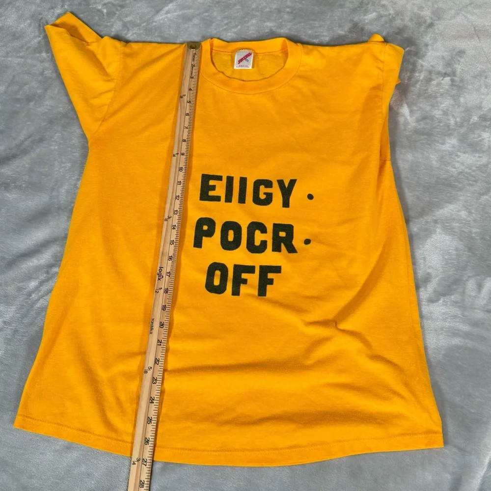Vintage EIIGY POCR F**k Off Flip T Shirt Mens XL (Fits L) Funny Made In USA 90s - Picture 10 of 10